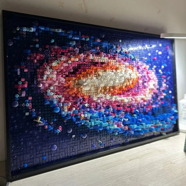 3091pcs Moc 31212 The Milky Way Galaxy 3D Art Mural Building Blocks Sets Diy Creative Decorate Bricks Toys Kids Educational Gift