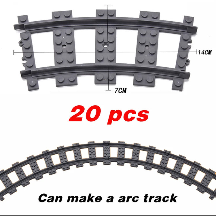 NEW City Trains Flexible Tracks Soft Straight Curved Rails Switch Building Block Creative Models Railways Toys For Kids Gifts