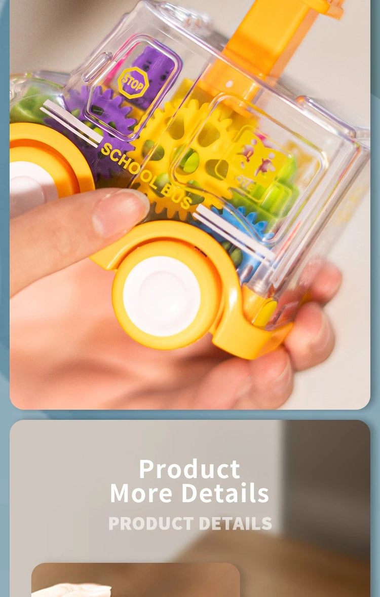 Children's Cartoon Press Gear Car Toy Lnertia Pull-back Transparent Car Baby Puzzle Sliding Toy Child Boy Girl 1-3 Year Old Gift