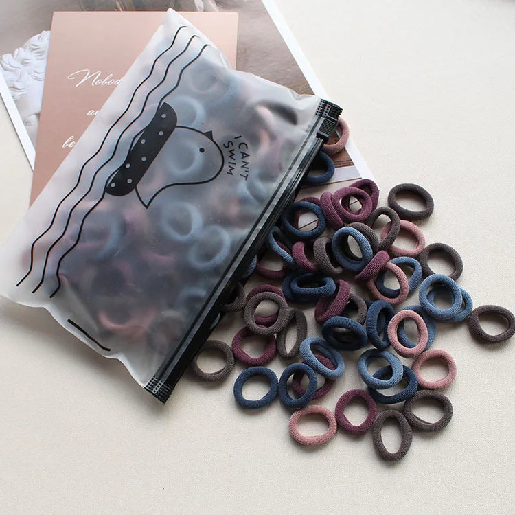 100 Pieces/pack Children's Hair Rings Baby Free Rubber Bands High Elasticity Basic Tie Girl Headband Accessories Super Soft