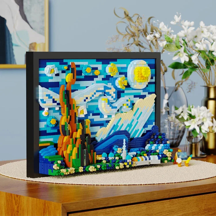 1731pcs Creative 3D Oil Painting Building Blocks Set Famous Art Photo Frame DIY Home Decorations Adult Assembled Toys Kids Gifts