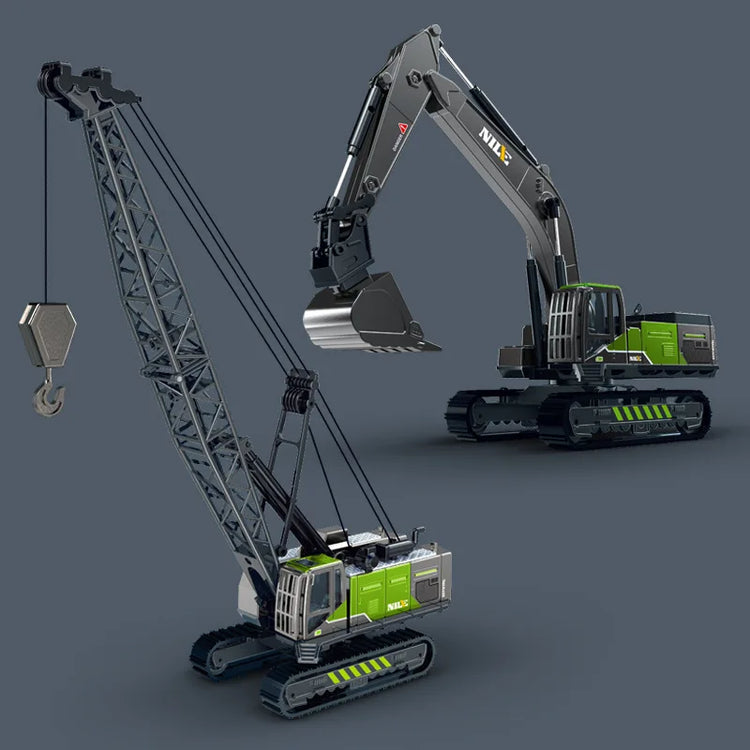 1/50 Model Car Bulldozer Truck Excavator Crane Forklift Construction Engineering Vehicle Toys for Boys Children Educational Toys