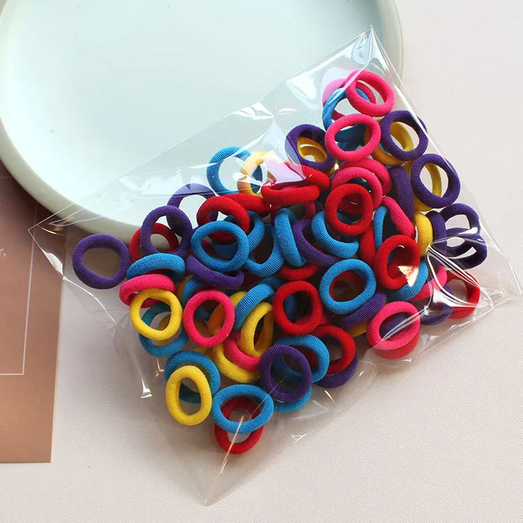 100 Pieces/pack Children's Hair Rings Baby Free Rubber Bands High Elasticity Basic Tie Girl Headband Accessories Super Soft
