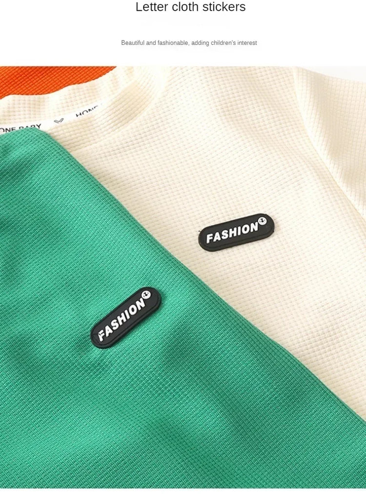 2Pcs Fashion Children Short Sleeve Shorts Sets Summer Kids Clothes Boy Girl Baby Cotton Tee Pant Outfits Soild Color Tracksuits