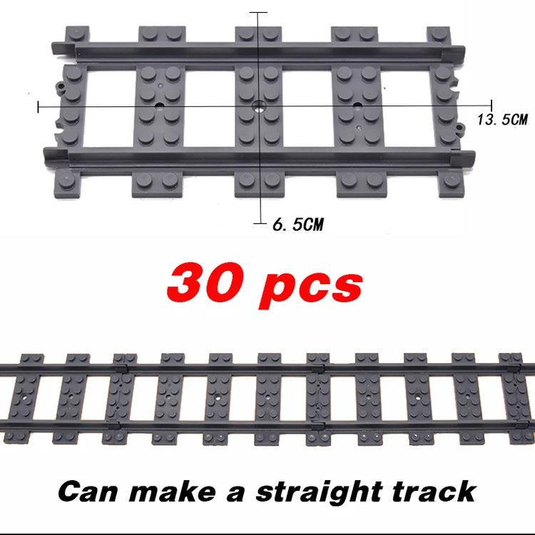 NEW City Trains Flexible Tracks Soft Straight Curved Rails Switch Building Block Creative Models Railways Toys For Kids Gifts
