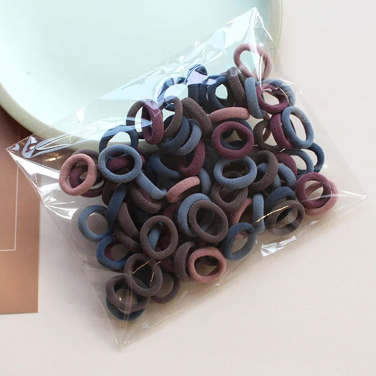 100 Pieces/pack Children's Hair Rings Baby Free Rubber Bands High Elasticity Basic Tie Girl Headband Accessories Super Soft