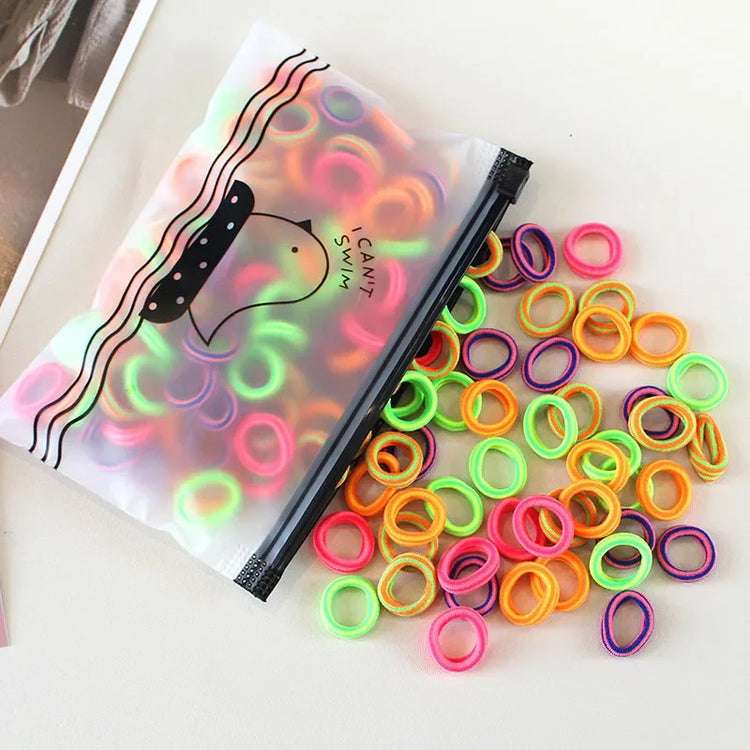 100 Pieces/pack Children's Hair Rings Baby Free Rubber Bands High Elasticity Basic Tie Girl Headband Accessories Super Soft