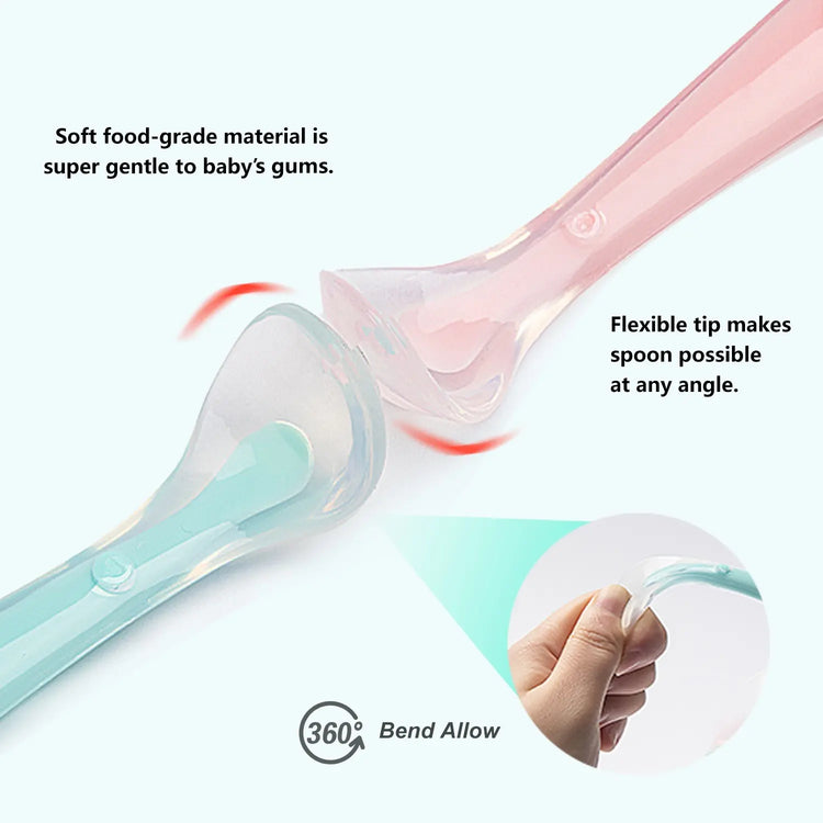 Baby Silicone Soft Spoon Training Feeding Spoons for Children kids Infants Temperature Sensing