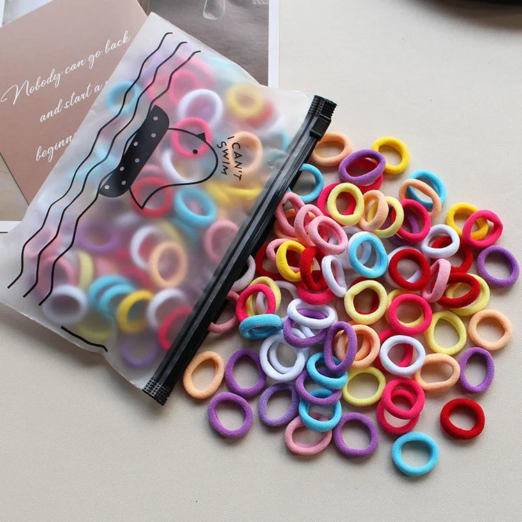 100 Pieces/pack Children's Hair Rings Baby Free Rubber Bands High Elasticity Basic Tie Girl Headband Accessories Super Soft