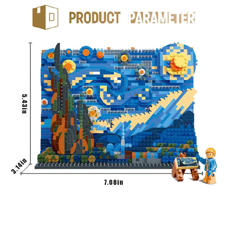 Pantasy Kanagawa Surfing Puzzle Ukiyo-E Building Block Decoration Creative Assembling Toy World Famous Painting Gift