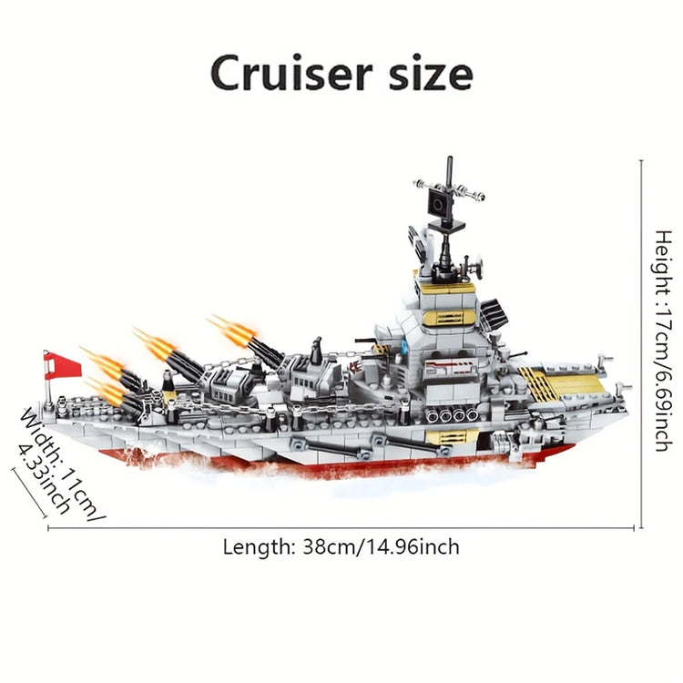 ToylinX 1068PCS Carrier Building Blocks Set, Military Battleship Model Toy Kit with Armored Tank Fighter Halloween Christmas