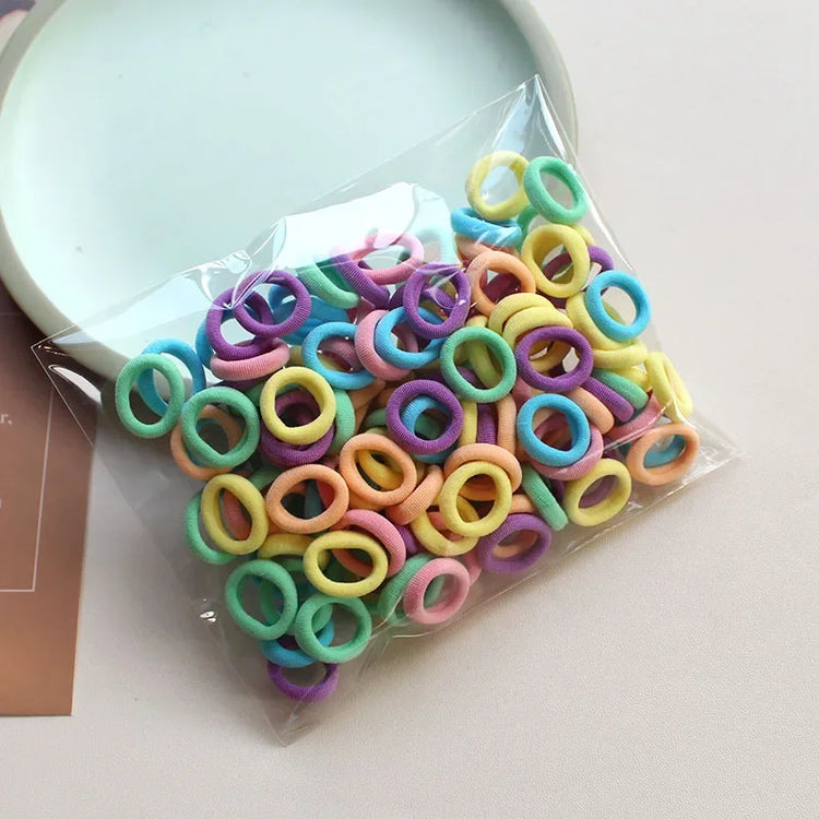 100 Pieces/pack Children's Hair Rings Baby Free Rubber Bands High Elasticity Basic Tie Girl Headband Accessories Super Soft