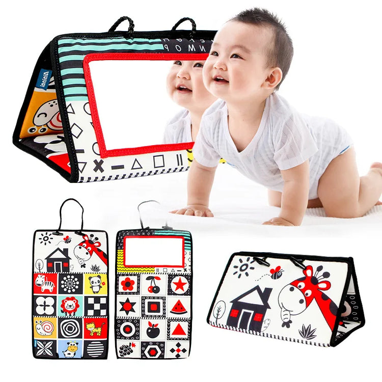 Baby Floor Mirror Sensory Toys Tummy Time for Babies Montessori Development Crawl High Contrast Activity Sensory Toy 0-24 Months
