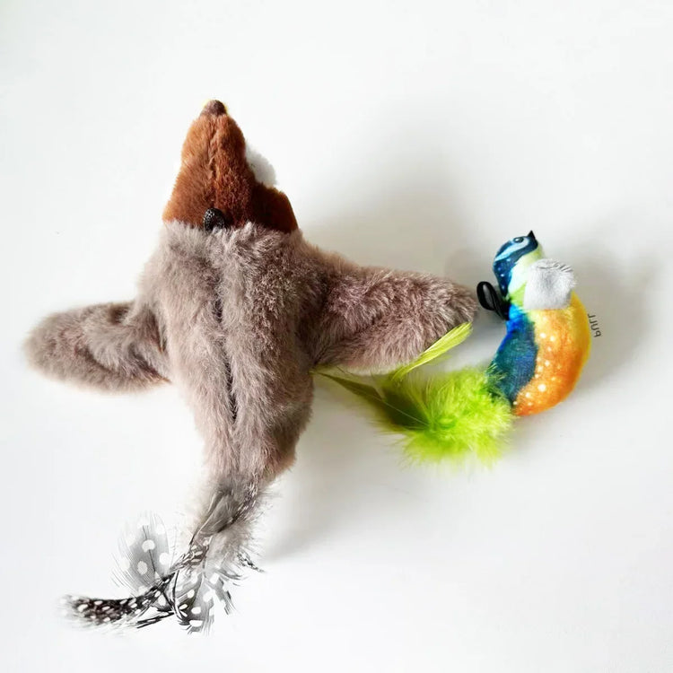 Bird-Shaped Cat Toy Interactive Toys Dog Rechargeable Chirping Flapping Bird Catnip Touch Activated Squeak Plush Toy Pet