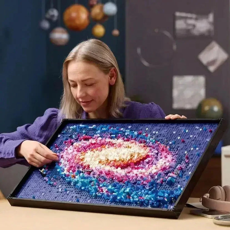 3091pcs Moc 31212 The Milky Way Galaxy 3D Art Mural Building Blocks Sets Diy Creative Decorate Bricks Toys Kids Educational Gift