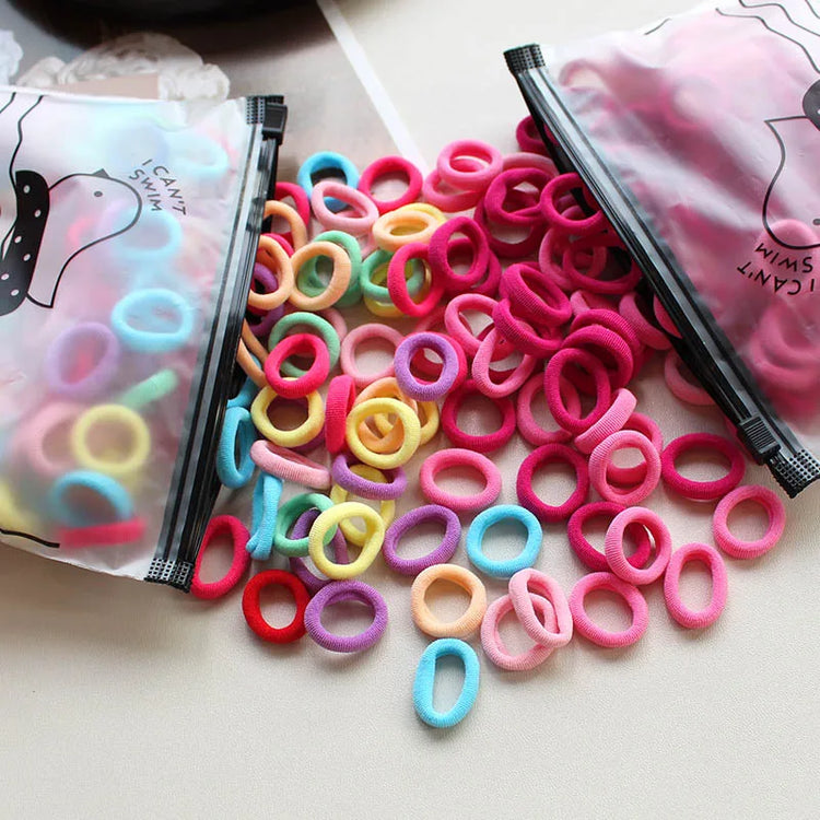 100 Pieces/pack Children's Hair Rings Baby Free Rubber Bands High Elasticity Basic Tie Girl Headband Accessories Super Soft