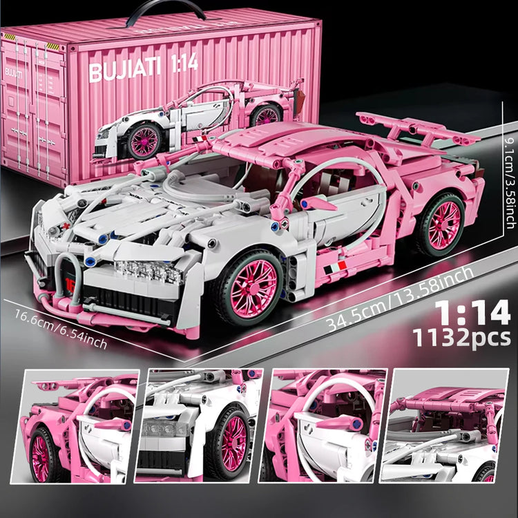 ToylinX 1:14 Building Blocks Car MOC City Speed Car Luxury Auto Racing Vehicle with Super Racers Bricks Toys for Children Gift