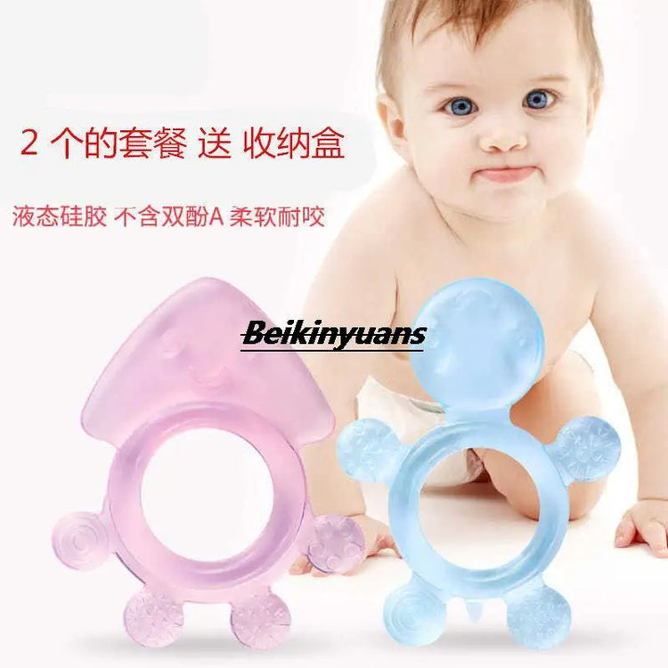 Baby Teeth Grinder Baby Soft Teeth Gum Pure Silicone Bite Gum Toys for 3-24 months