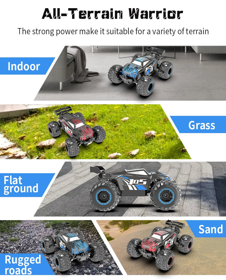 JJRC Q105 1:18 Remote Control Car 25KM/h With Led Lights 2.4G Inductor RC Off-Road Cars High Speed Brushless Motor Children Toys