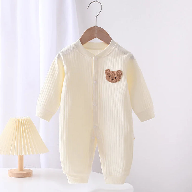Bear Newborn Jumpsuit Cotton Autumn Spring Baby Romper Toddler Girls Boys Clothes Infant One-Piece Kids Onesie Home Leisure Wear
