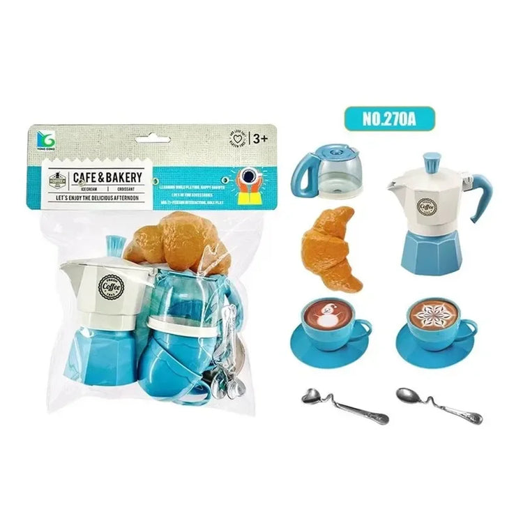 Pretend Play Simulation Coffee Set Tableware Play House/Outdoor Kitchen DIY Afternoon Tea Game Toy For Children Kids Gift