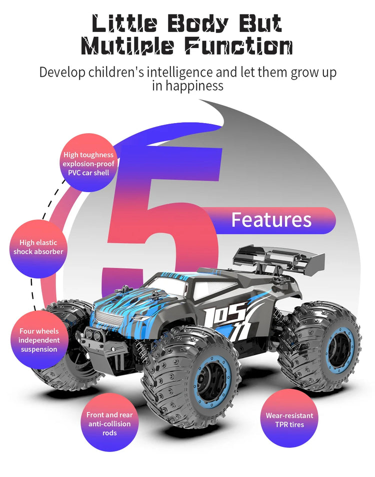 JJRC Q105 1:18 Remote Control Car 25KM/h With Led Lights 2.4G Inductor RC Off-Road Cars High Speed Brushless Motor Children Toys