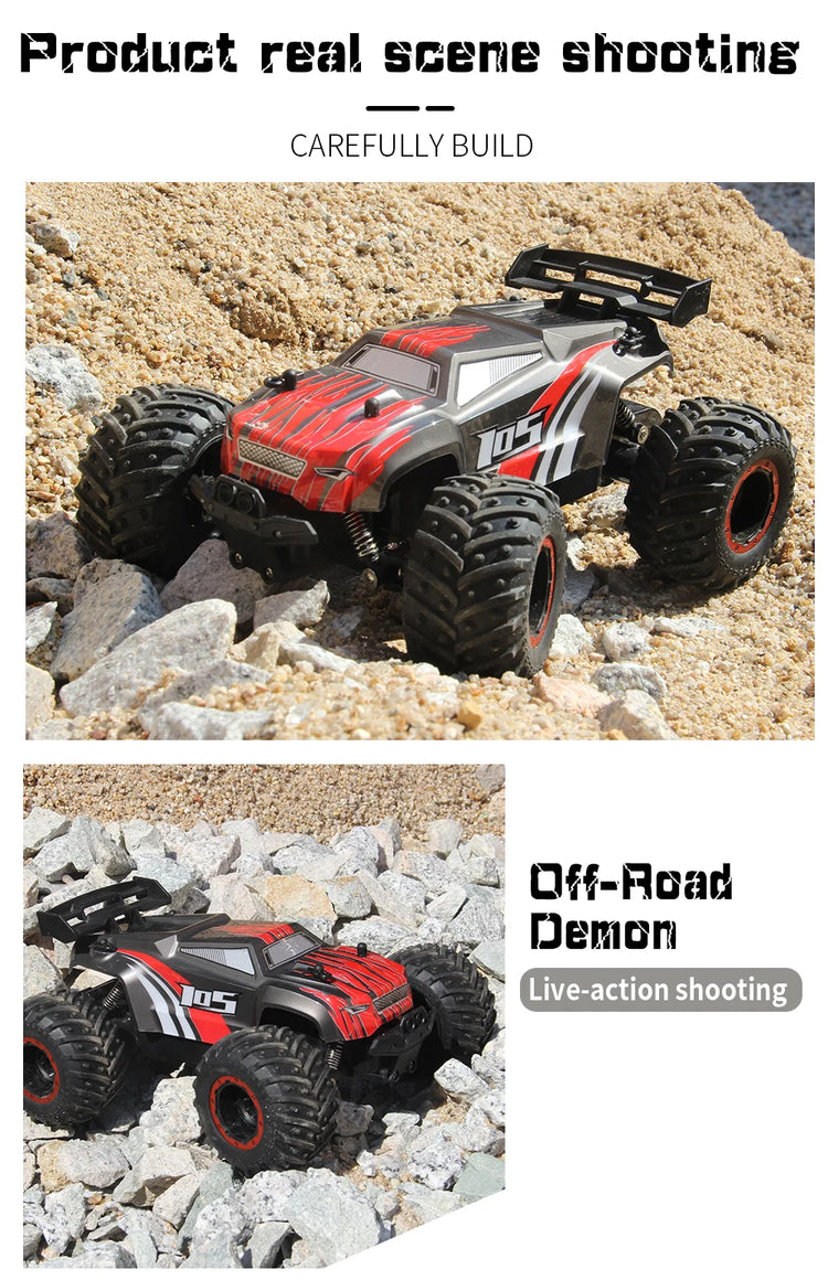 JJRC Q105 1:18 Remote Control Car 25KM/h With Led Lights 2.4G Inductor RC Off-Road Cars High Speed Brushless Motor Children Toys