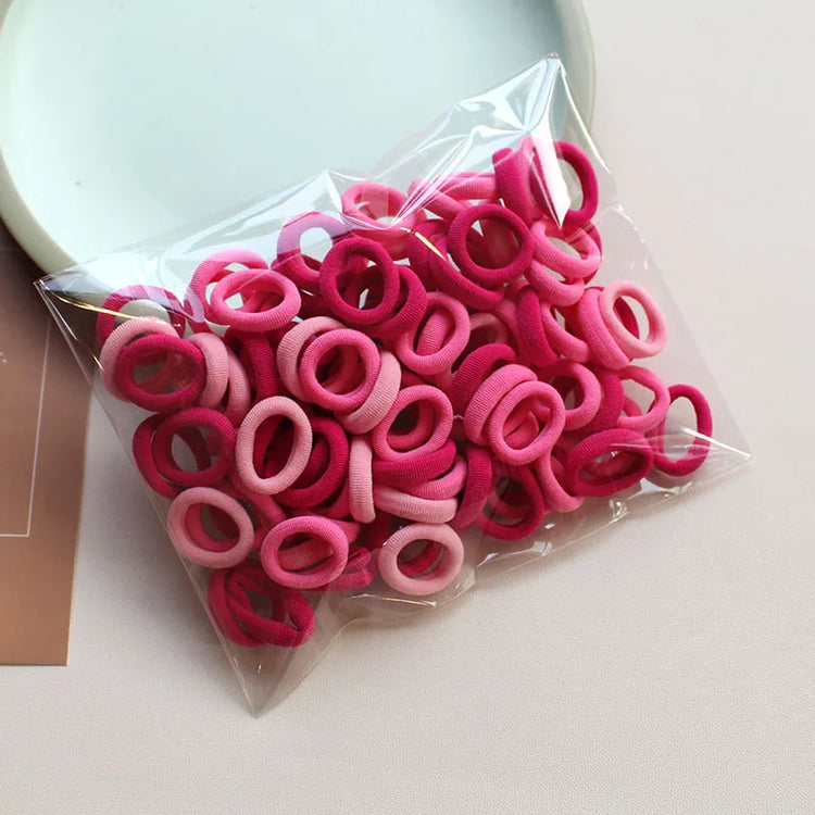 100 Pieces/pack Children's Hair Rings Baby Free Rubber Bands High Elasticity Basic Tie Girl Headband Accessories Super Soft