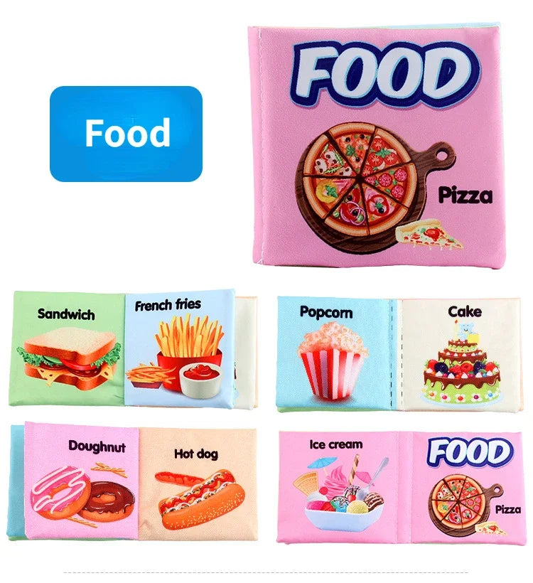 0-24 Monthes Soft Baby Cloth Books Fruits Vegetable Animals Cognitive Puzzle Infant Kids Early Learning Educational Fabric Toys