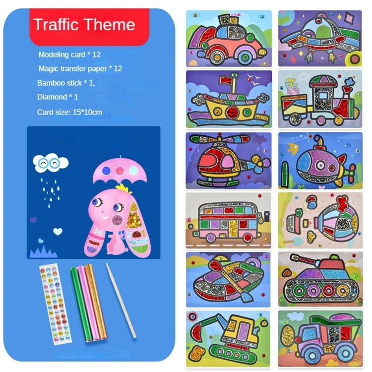 DIY Cartoon Magic Transfer Painting Crafts for Kids Art and Crafts Toys Children Creative Educational Learning Drawing Toy