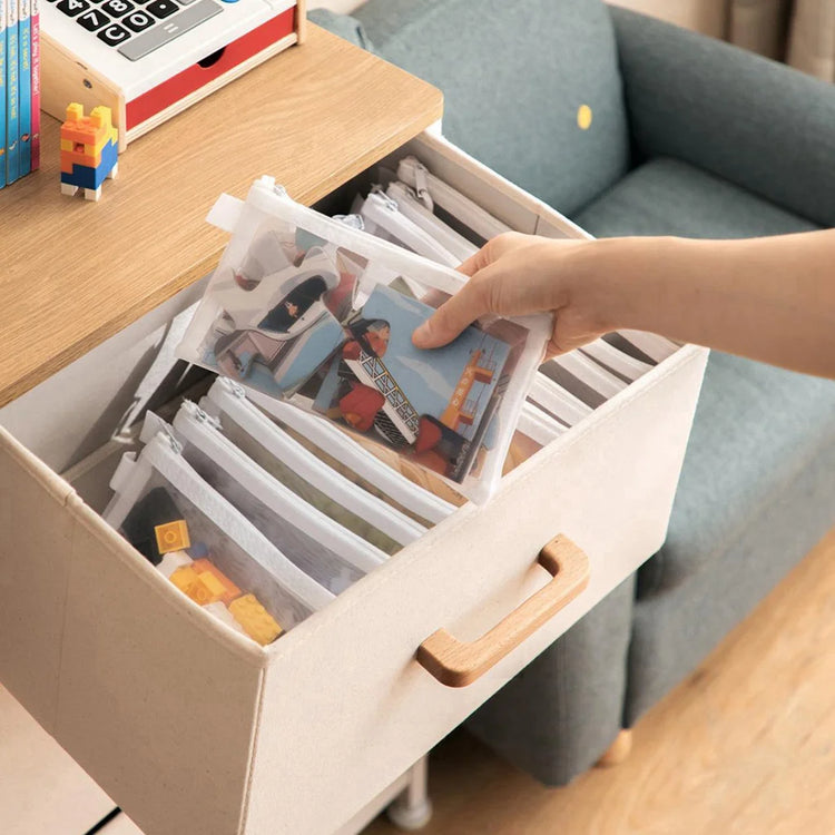 3pcs Toy storage bag 1pc building block puzzle sub-package bag children small particle zipper transparent finishing storage box