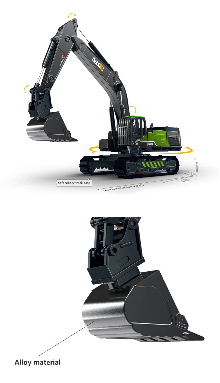 1/50 Model Car Bulldozer Truck Excavator Crane Forklift Construction Engineering Vehicle Toys for Boys Children Educational Toys
