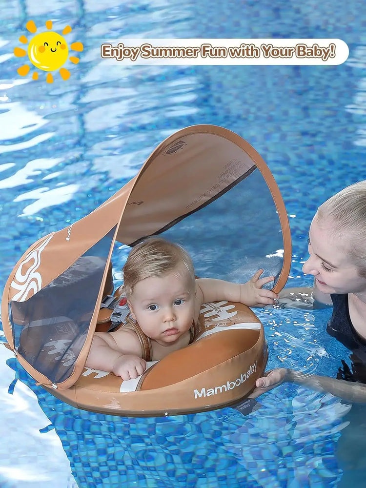 Water Toys Baby Swim Rings Non Inflatable Waist Ring With Sunshade Floating Boards Use For 3-24 Months Age Boys Girls