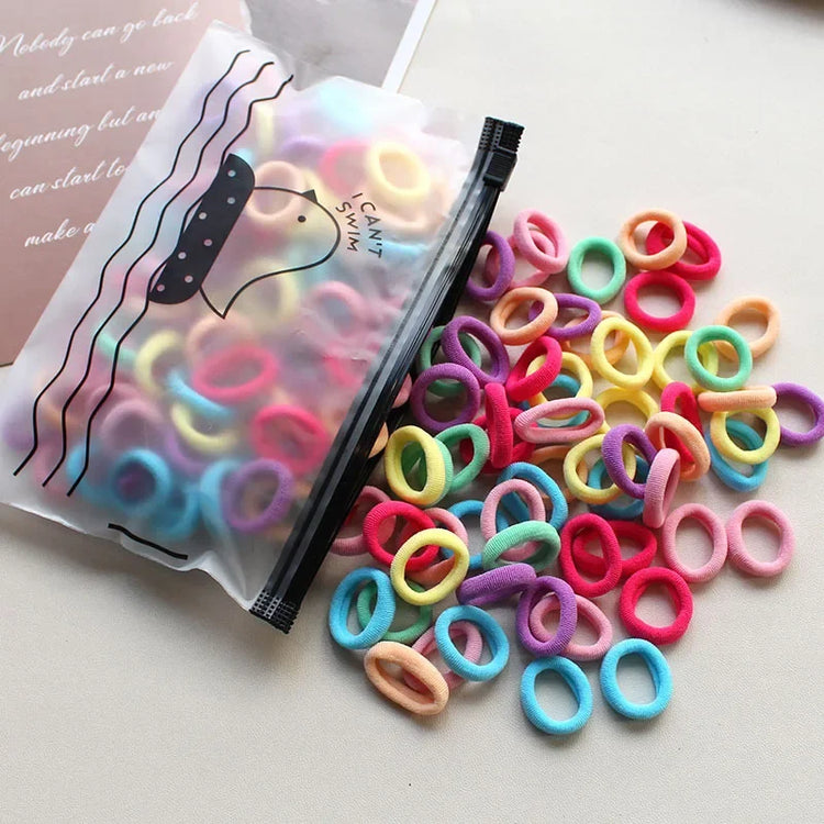 100 Pieces/pack Children's Hair Rings Baby Free Rubber Bands High Elasticity Basic Tie Girl Headband Accessories Super Soft