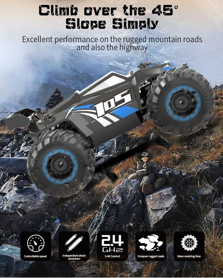 JJRC Q105 1:18 Remote Control Car 25KM/h With Led Lights 2.4G Inductor RC Off-Road Cars High Speed Brushless Motor Children Toys