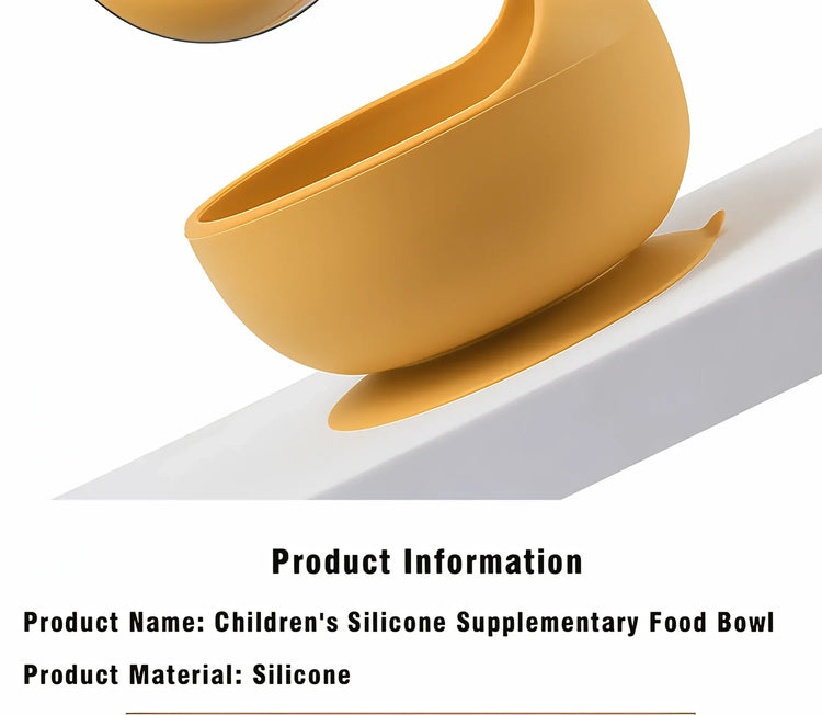 Children Silicone Suction Cup Bowl Feeding Tableware Infant Non-slip Training Learning to Eat Bowl Baby Complementary Bowl