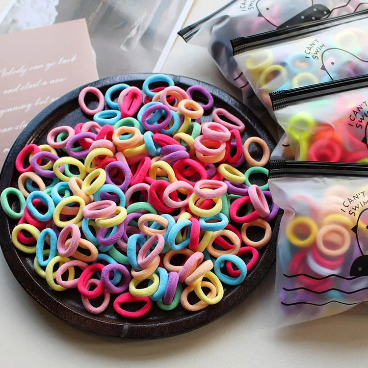 100 Pieces/pack Children's Hair Rings Baby Free Rubber Bands High Elasticity Basic Tie Girl Headband Accessories Super Soft