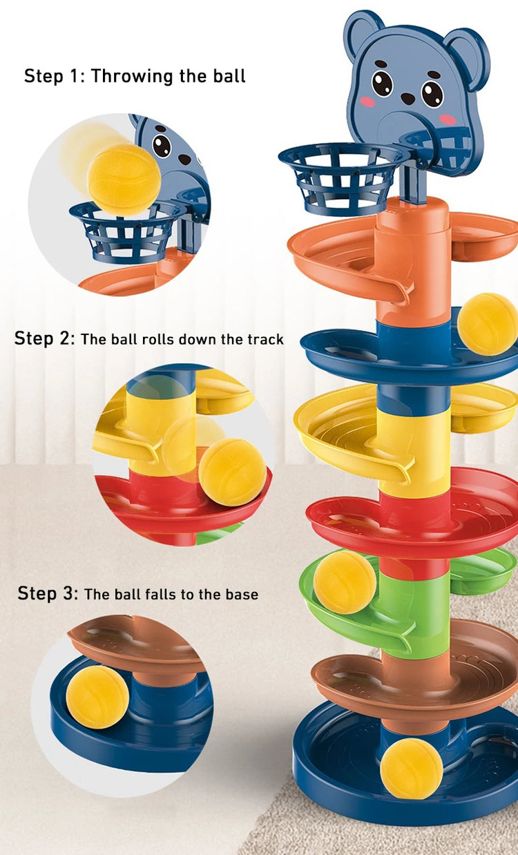 Montessori Toys Baby 0 12 24 36 Months Track Rolling Ball Push Pop Sliding Ball Early Education Toys For Kids Children Sensory