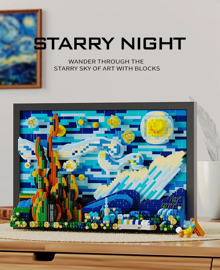 1731pcs Creative 3D Oil Painting Building Blocks Set Famous Art Photo Frame DIY Home Decorations Adult Assembled Toys Kids Gifts