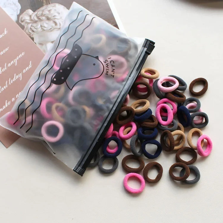 100 Pieces/pack Children's Hair Rings Baby Free Rubber Bands High Elasticity Basic Tie Girl Headband Accessories Super Soft