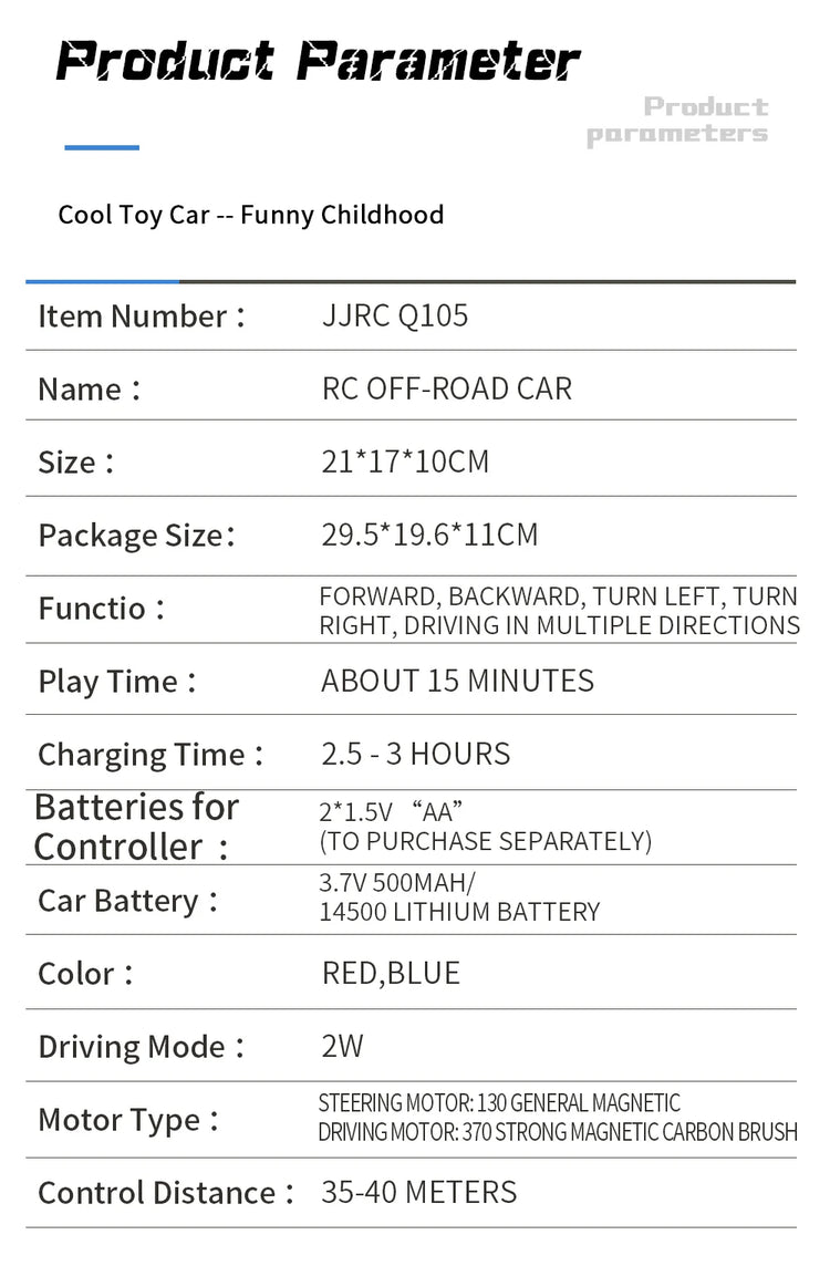 JJRC Q105 1:18 Remote Control Car 25KM/h With Led Lights 2.4G Inductor RC Off-Road Cars High Speed Brushless Motor Children Toys