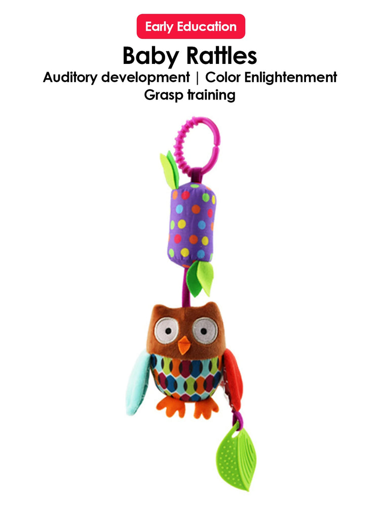 1pcs Baby Rattles Mobiles Cartoon Animal Bell Toy Newborn Baby Rattle Hanging Plush Lovely 0-24 Months Teether Toys Gift