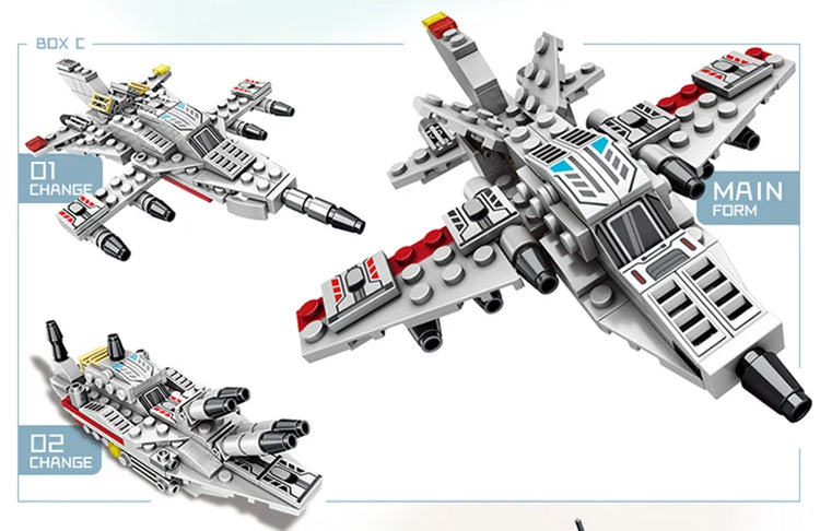 ToylinX 1068PCS Carrier Building Blocks Set, Military Battleship Model Toy Kit with Armored Tank Fighter Halloween Christmas