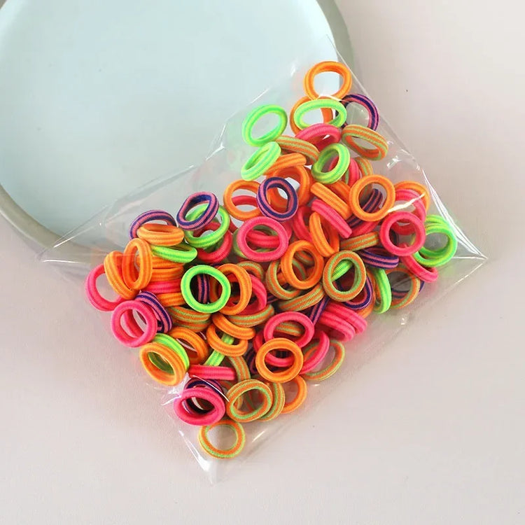 100 Pieces/pack Children's Hair Rings Baby Free Rubber Bands High Elasticity Basic Tie Girl Headband Accessories Super Soft