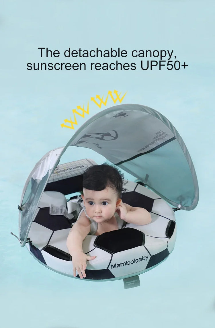 Water Toys Baby Swim Rings Non Inflatable Waist Ring With Sunshade Floating Boards Use For 3-24 Months Age Boys Girls
