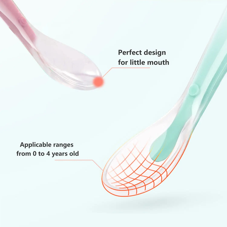 Baby Silicone Soft Spoon Training Feeding Spoons for Children kids Infants Temperature Sensing