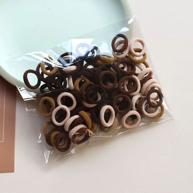 100 Pieces/pack Children's Hair Rings Baby Free Rubber Bands High Elasticity Basic Tie Girl Headband Accessories Super Soft