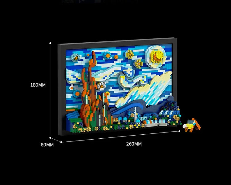 1731pcs Creative 3D Oil Painting Building Blocks Set Famous Art Photo Frame DIY Home Decorations Adult Assembled Toys Kids Gifts
