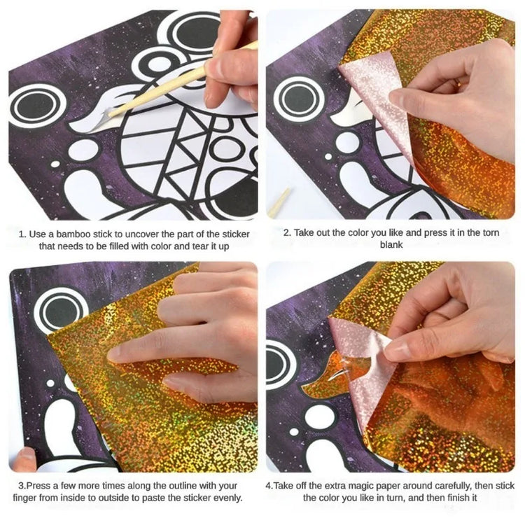 DIY Cartoon Magic Transfer Painting Crafts for Kids Art and Crafts Toys Children Creative Educational Learning Drawing Toy