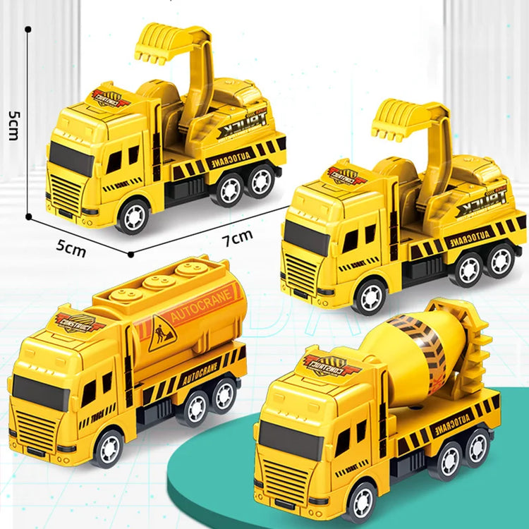 1 Pc Educational Cars Children Kid Pull Back Toy Warrior Engineering Vehicle Model Four Mini Cars
